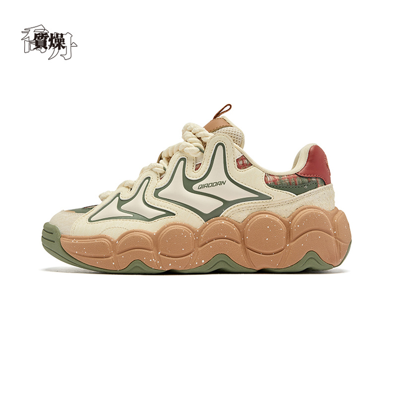 锦鲤Ⅴ乔丹休闲鞋女2025春轻便厚底老爹鞋情侣运动鞋QDL042251408
