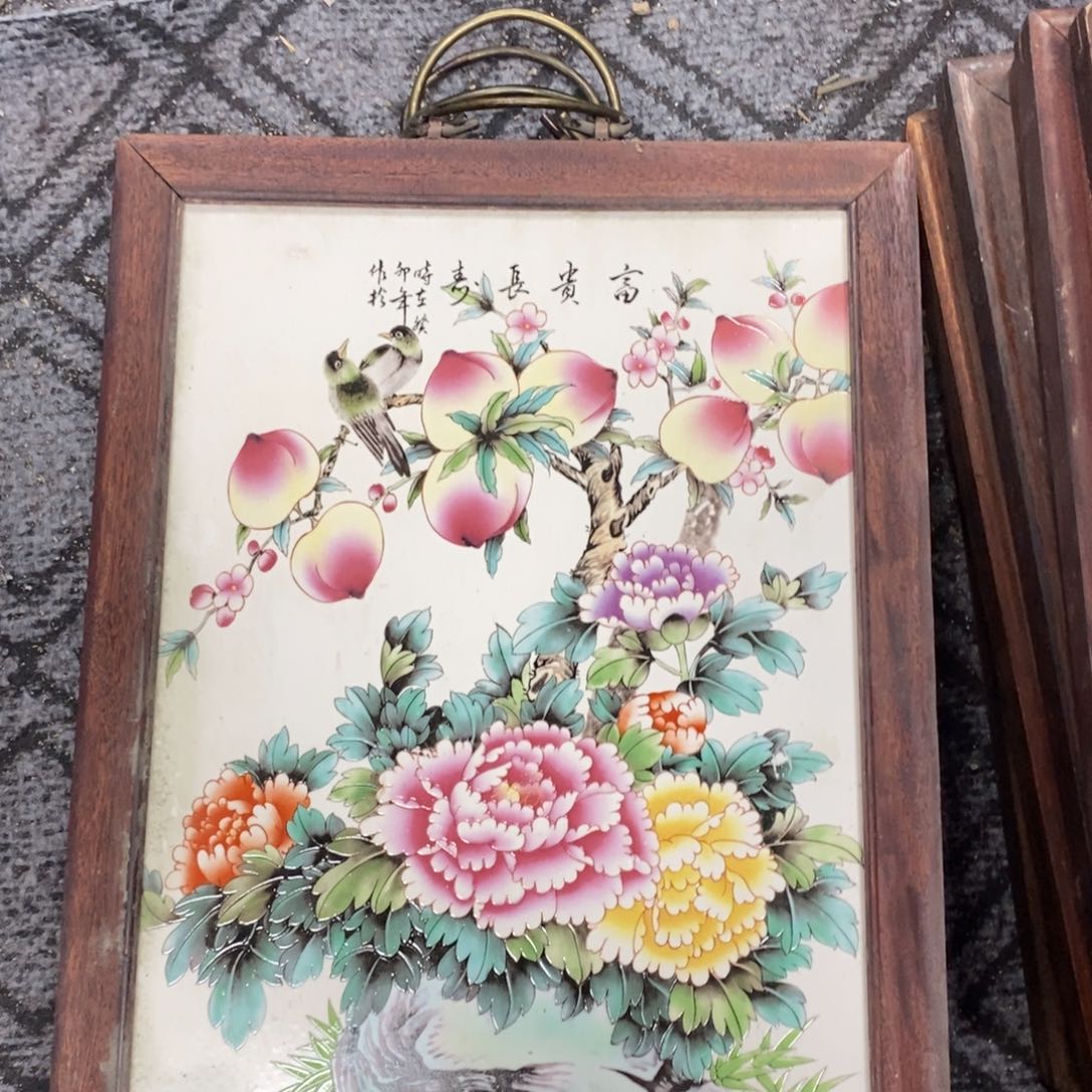 瓷片37*28 景德镇瓷板画柴窑烧制