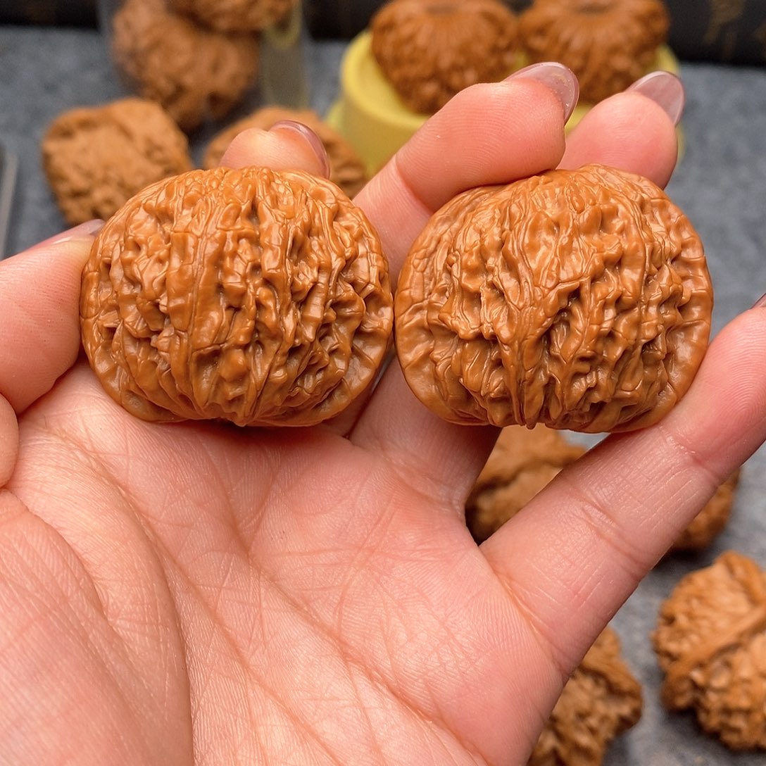 文玩核桃把件?***念磨盘40全