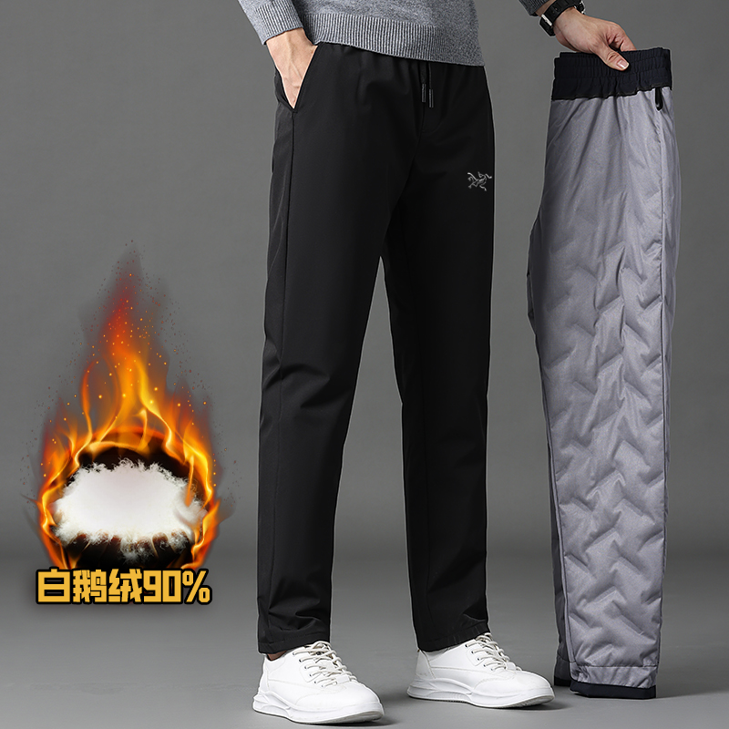 【90%白鹅绒】奥莱撤柜冬季男士外穿直筒休闲长裤高奢正品加厚男裤