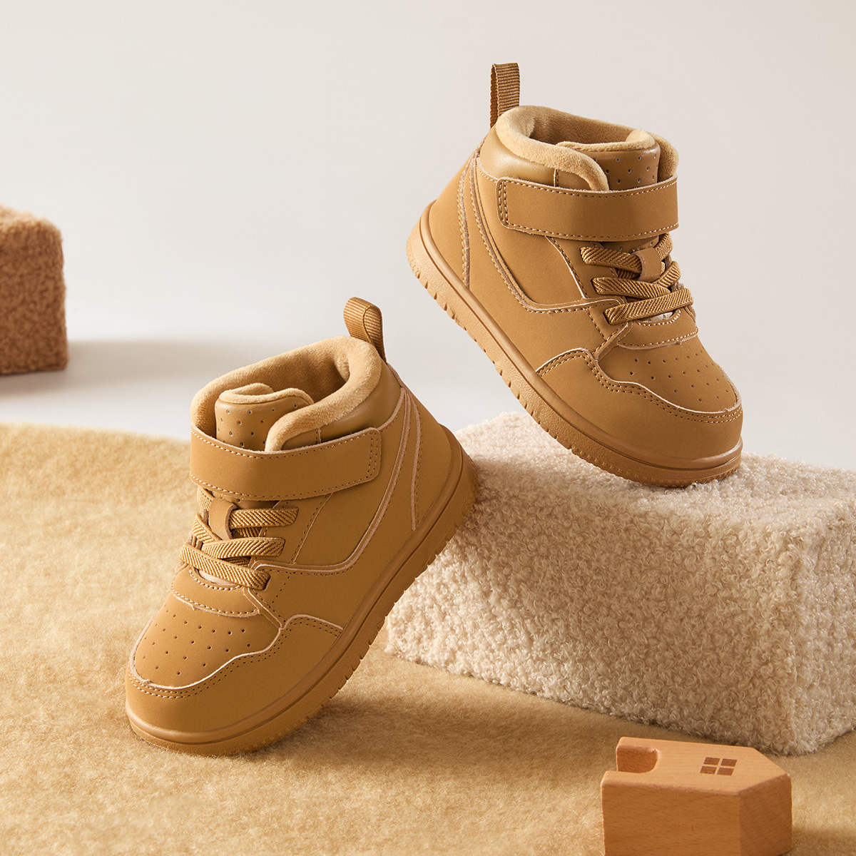 巴拉巴拉童鞋儿童板鞋男女童学步鞋2025新款秋冬高帮鞋子加绒防滑