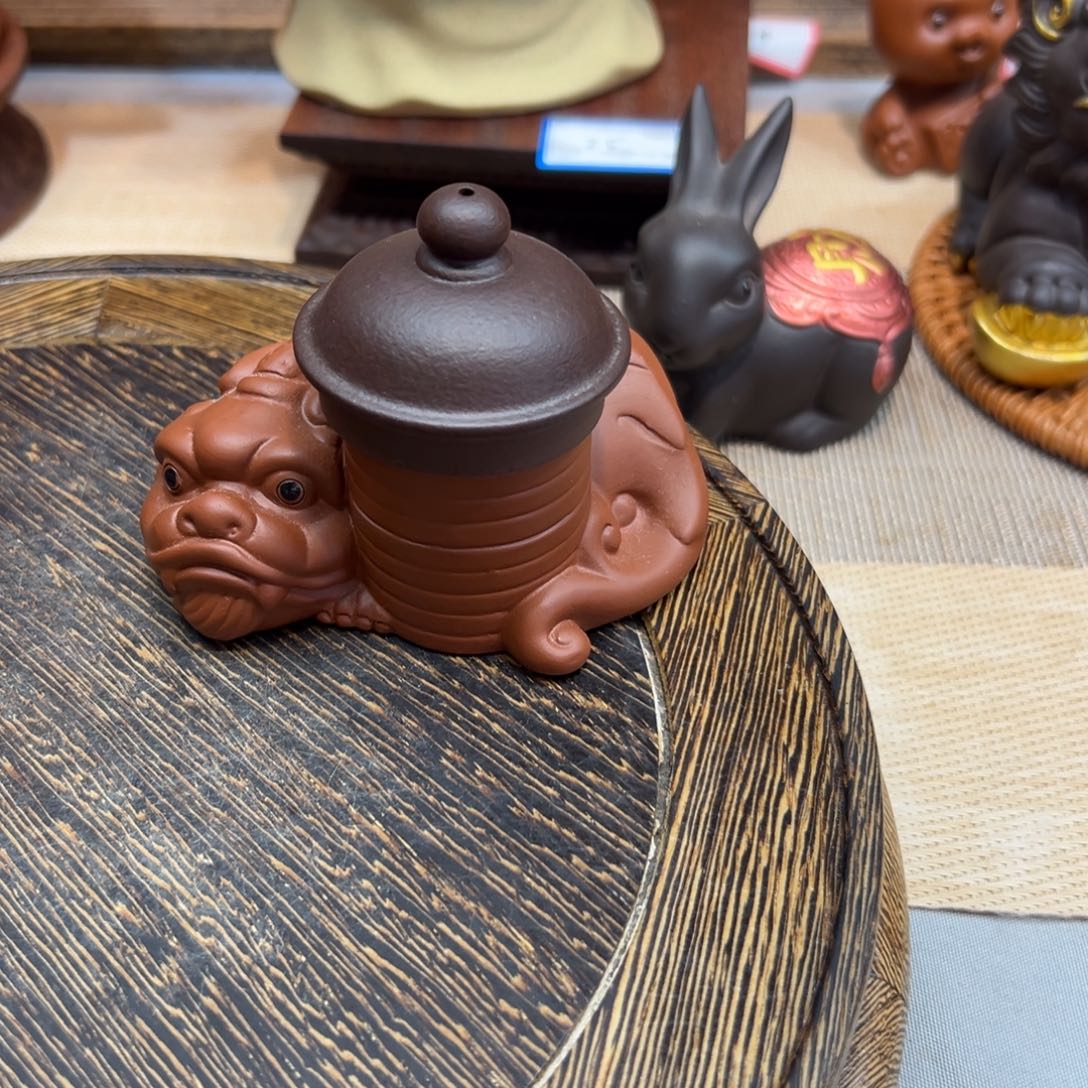 用***0紫砂茶宠貔貅盖置