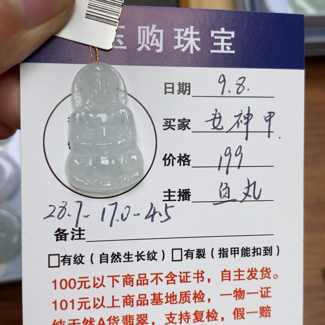 颈饰未镶嵌翡翠女**?观音