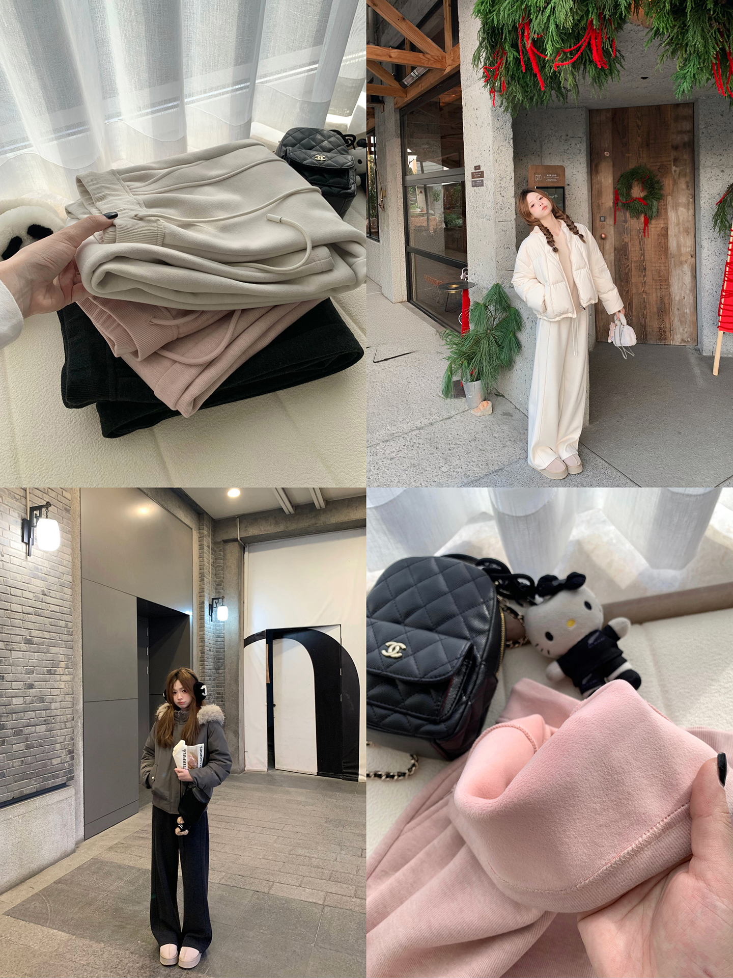 Zzhen【松弛DNA】慵懒软糯松紧宽腰头加绒保暖休闲阔腿裤DAKZ780