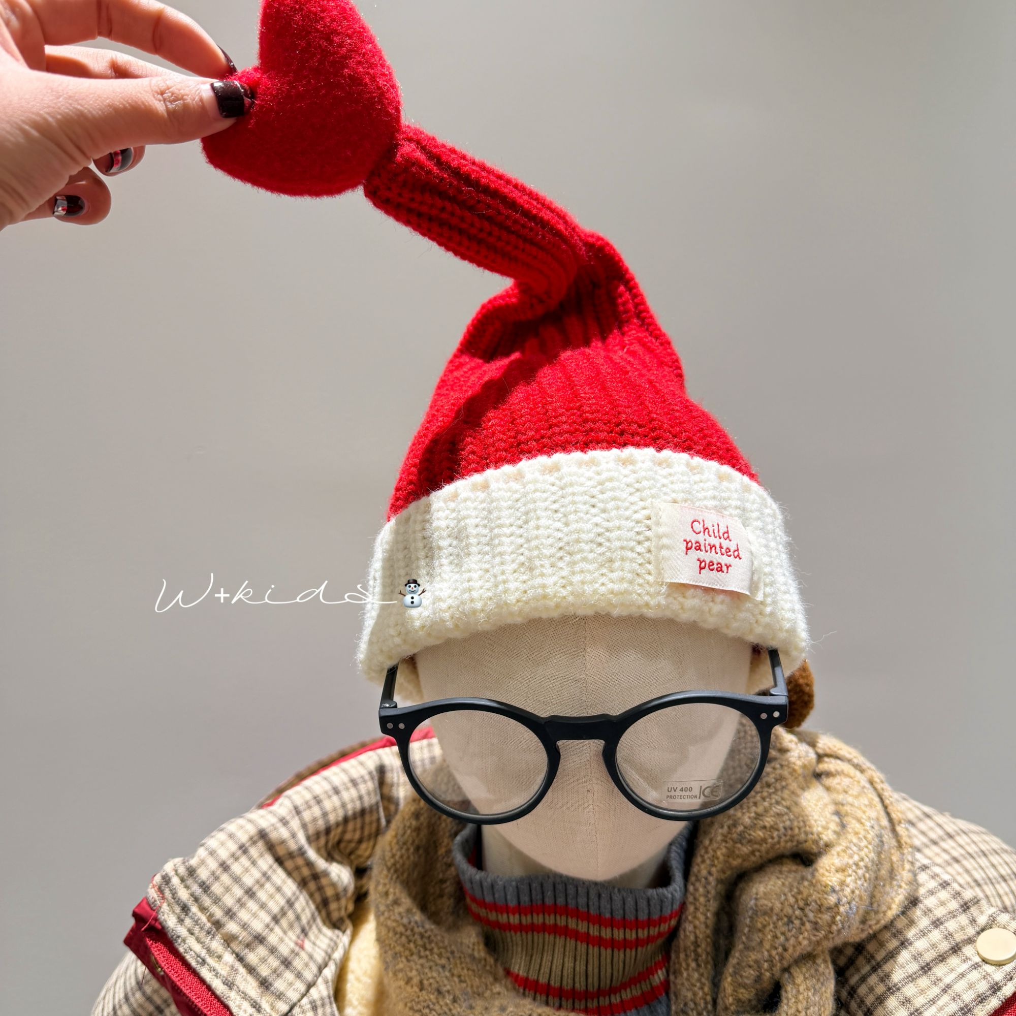 【配饰】W+家韩系户外百搭款儿童款圣诞款毛线帽XMZ183