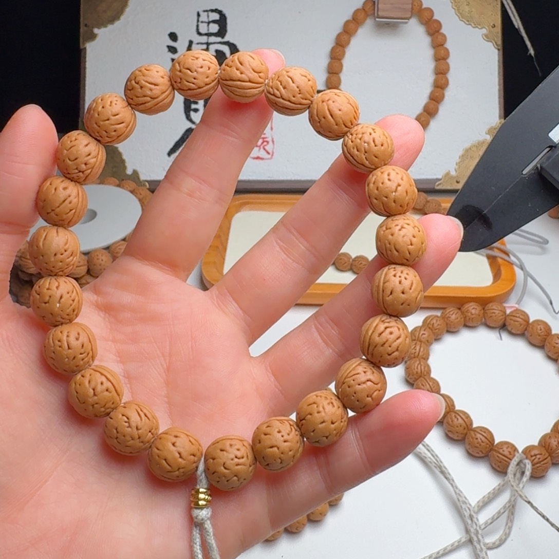 桃核手串12➕脐中脐手持