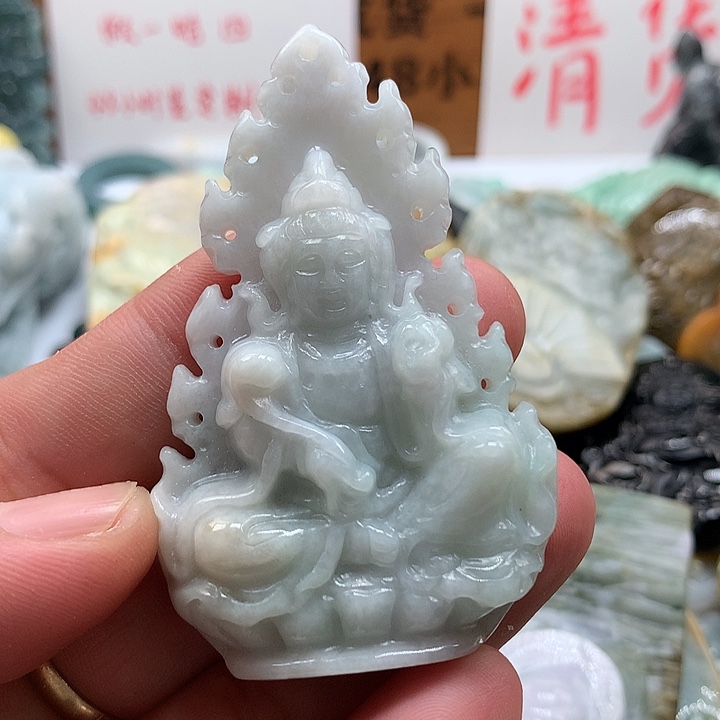 翡翠未镶嵌颈饰保真天然a货翡翠