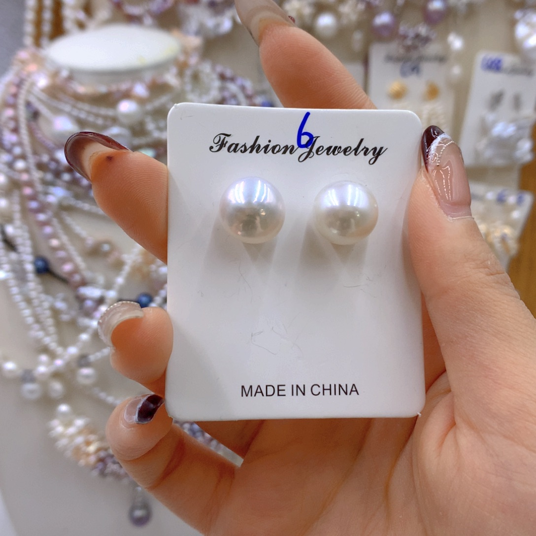 淡水珍珠耳饰银S925镶嵌