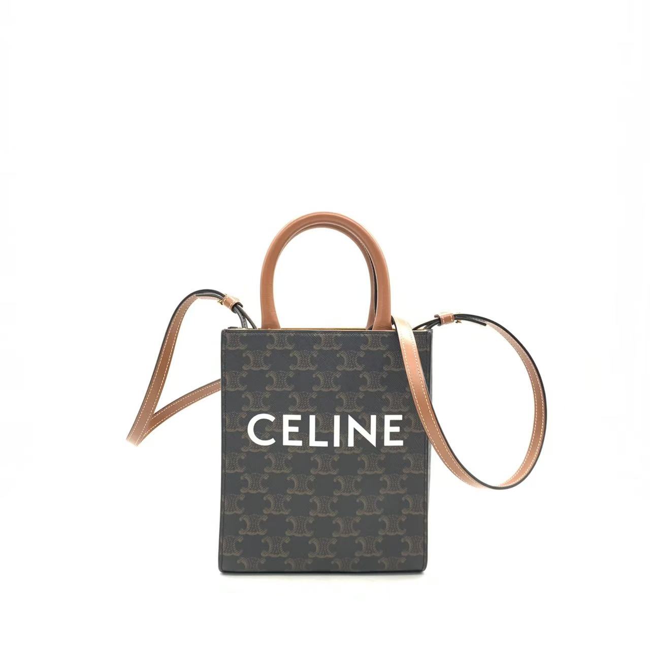 99新 Celine/思琳 【安则专属】棕色凯旋门小号琴谱包