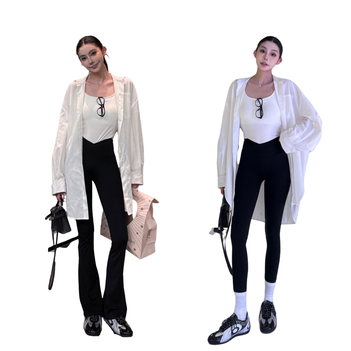 高个子定制~秋冬加长弹力百搭时尚高腰显瘦休闲瑜伽马蹄喇叭长裤