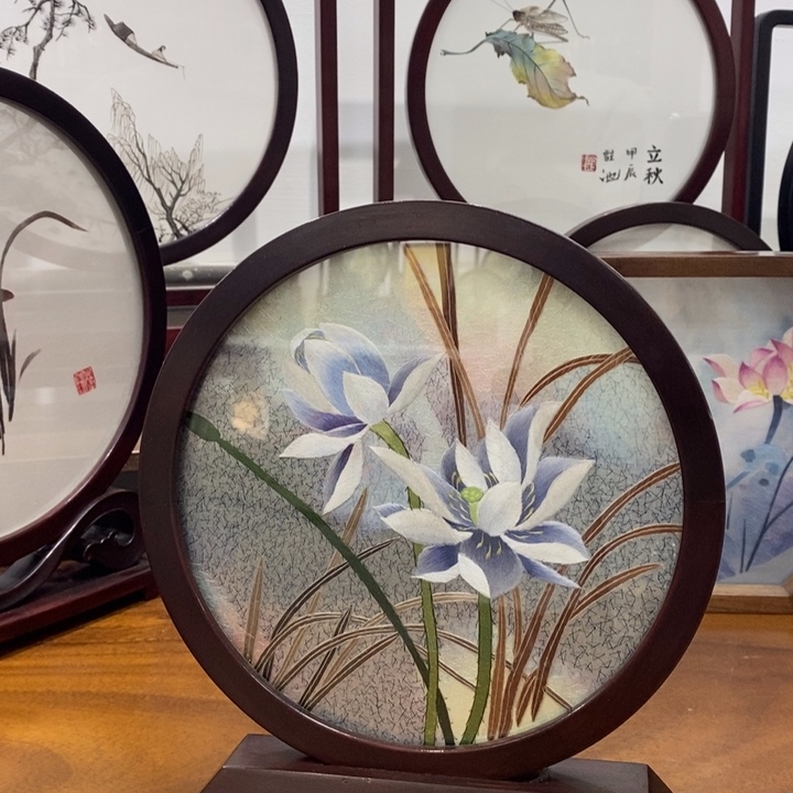 织绣苏绣纯手工荷花4号