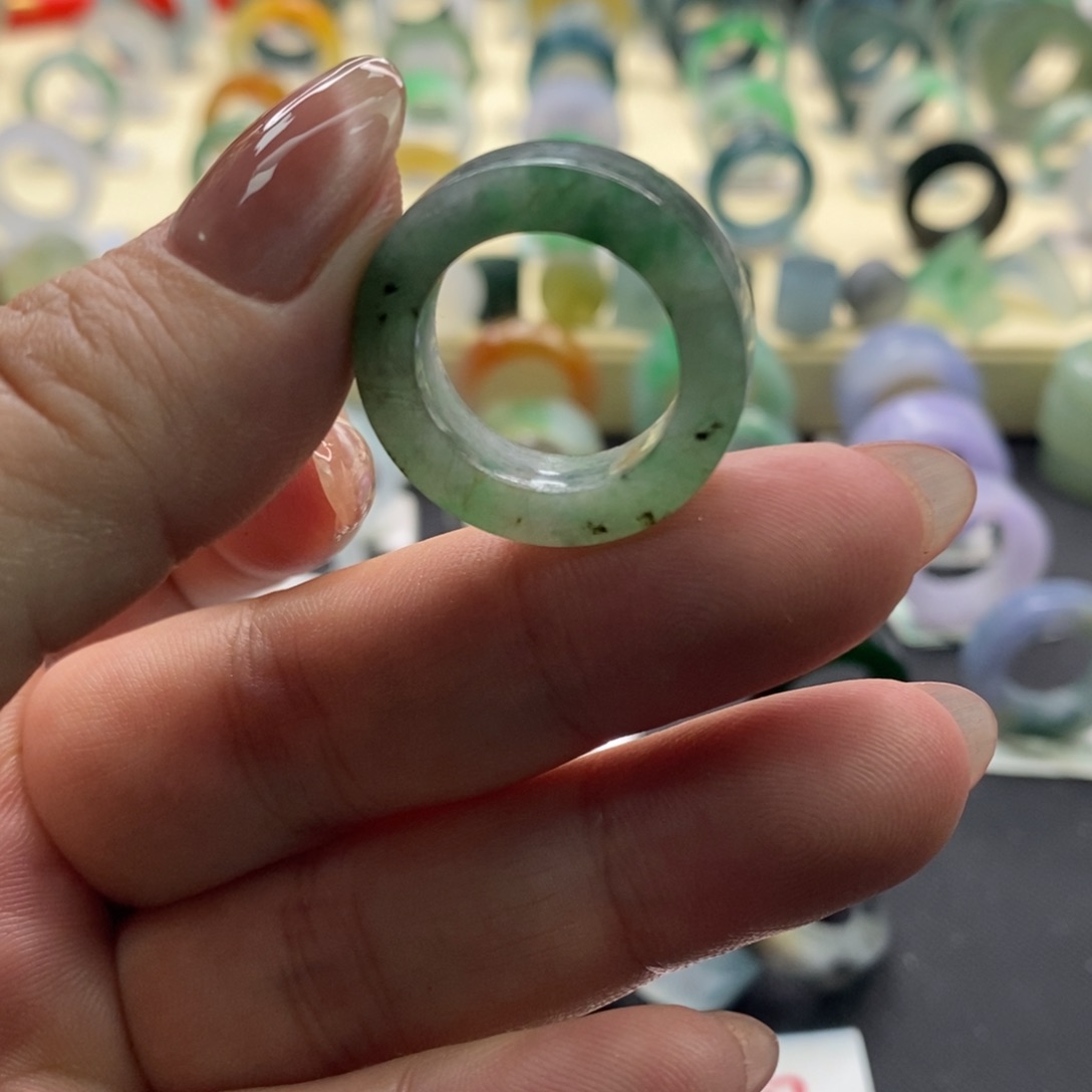 定制翡翠未镶嵌翡翠戒指14-15