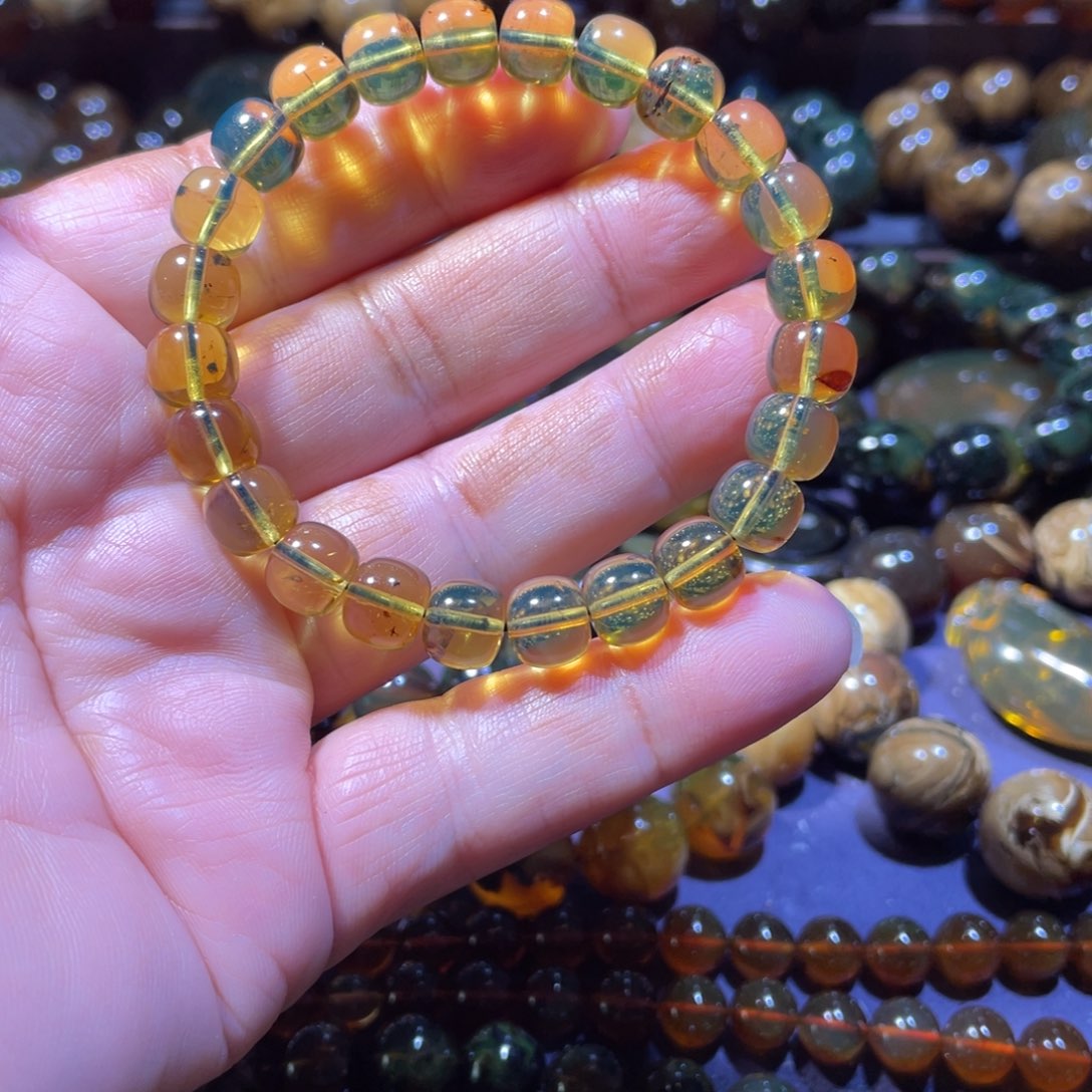 琥珀未镶嵌手链天然