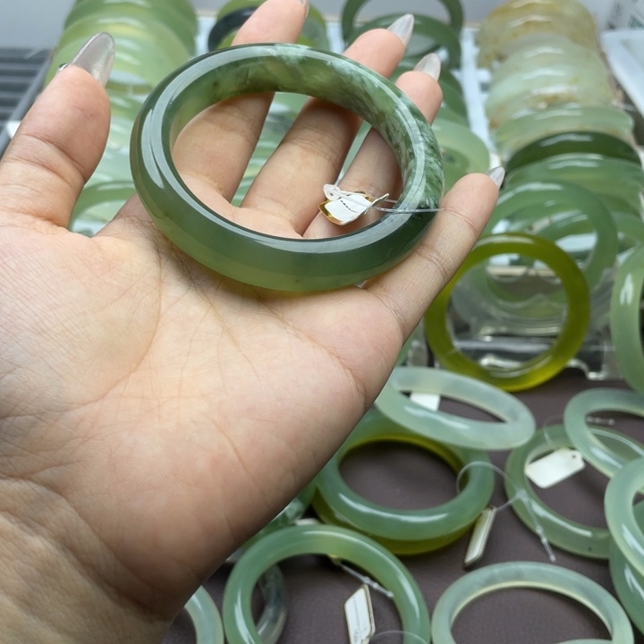 加***贤蛇纹石玉合金手镯