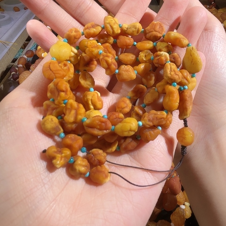 琥珀未镶嵌手链蜜蜡海漂手串
