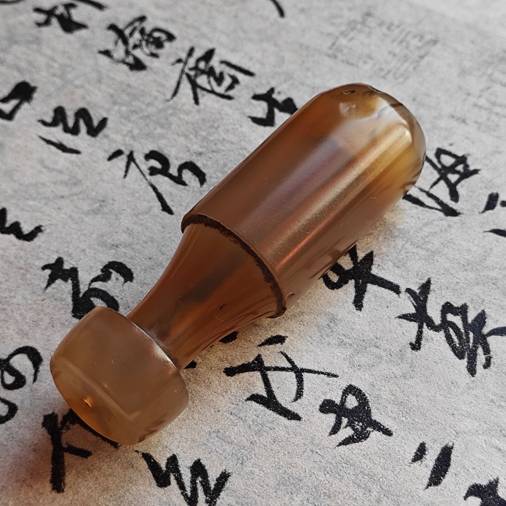 玛瑙烟嘴 高68 直径21毫米 包浆润 大烟嘴形包挂把件吊坠
