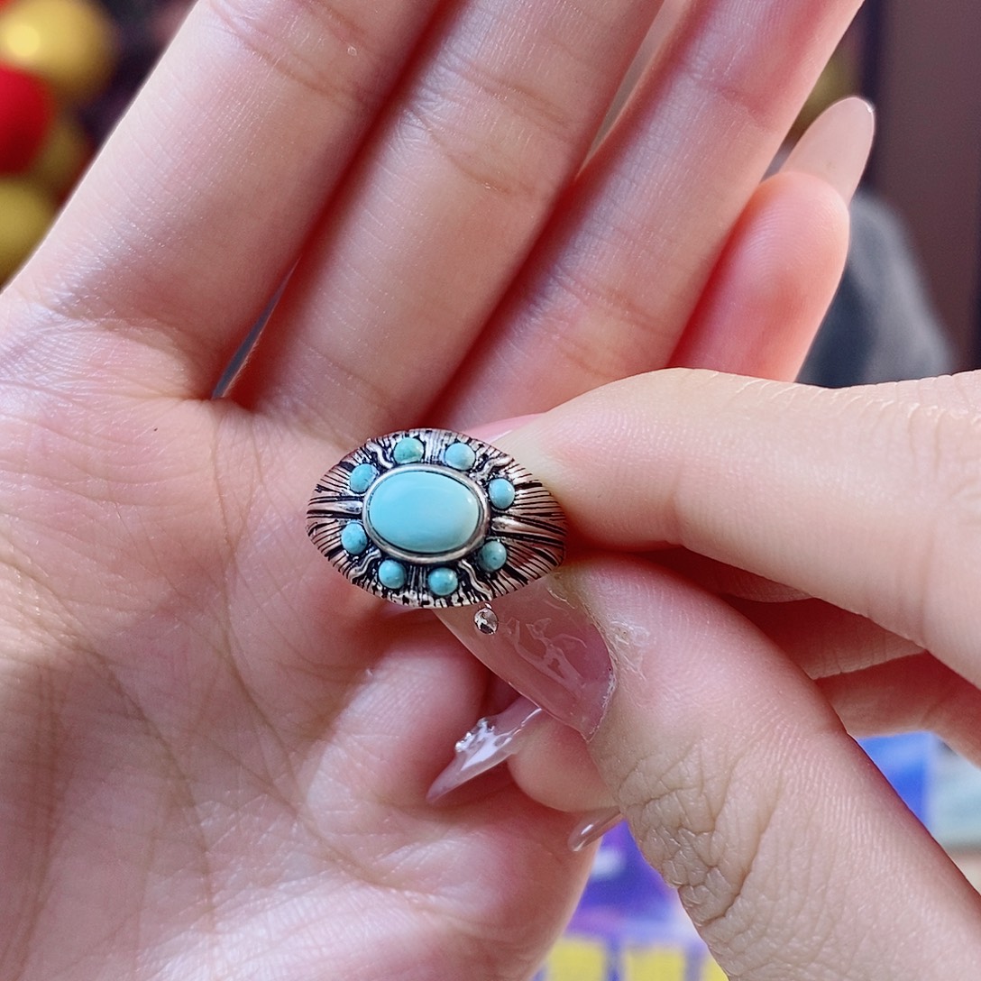 绿松石银S925镶嵌珠宝奇石