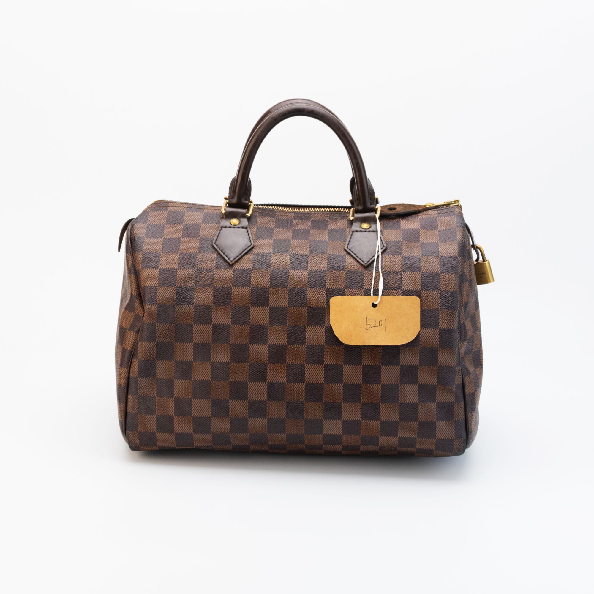 95新 LouisVuitton/路易威登 棋盘格speedy30手提包