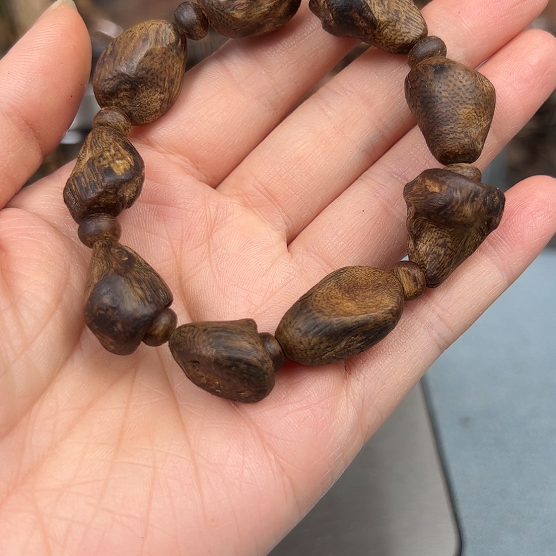 沉香木手把件奇楠树丁手串15克