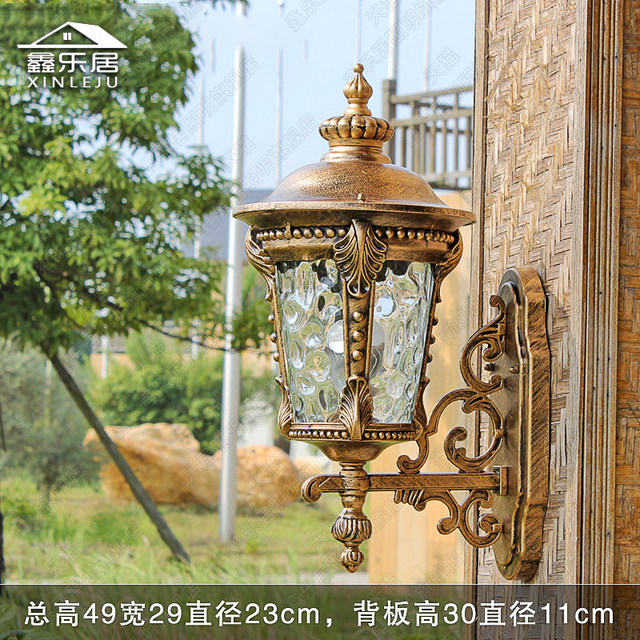 户外壁灯过道欧式庭院墙壁灯防水复古灯门口阳台走廊别墅太阳能新