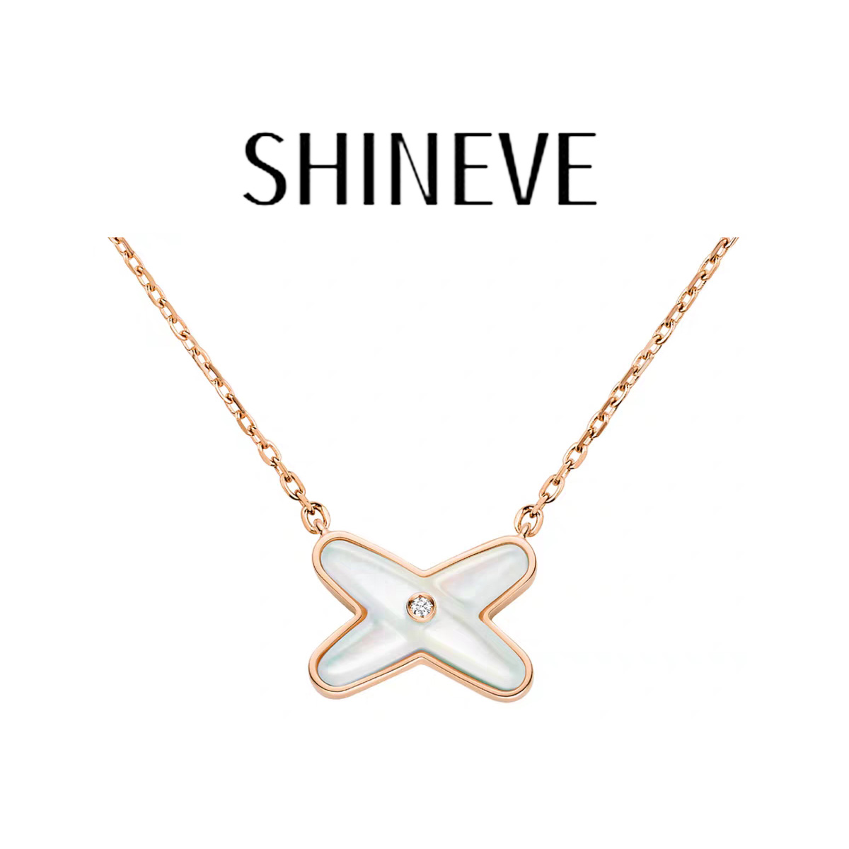 合金项链 【镀K金】小鹏白贝时尚项链白色高端轻奢百搭素款