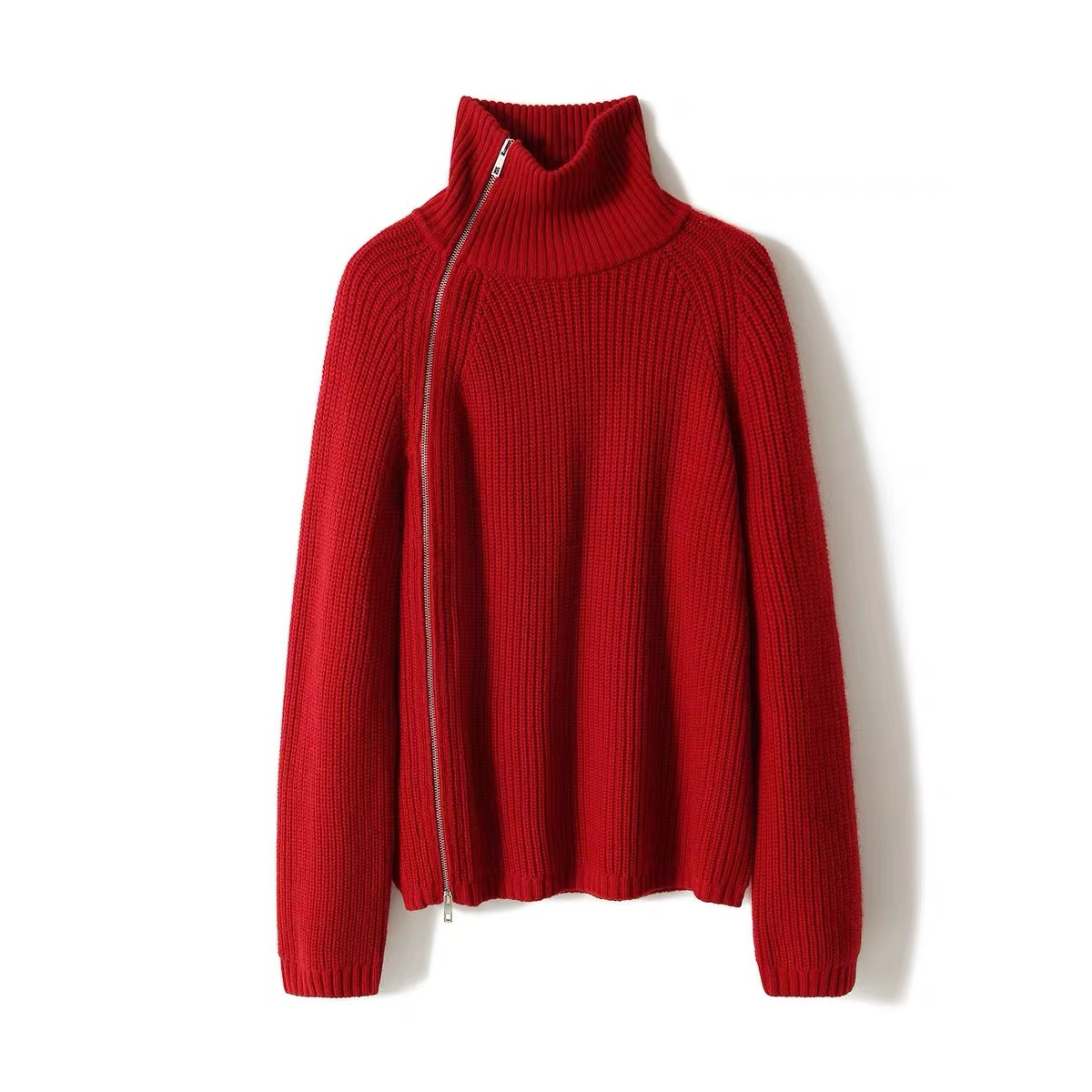 欧货双面磨毛加厚红色卫衣女冬连帽针织休闲百搭卫衣-8408-A22