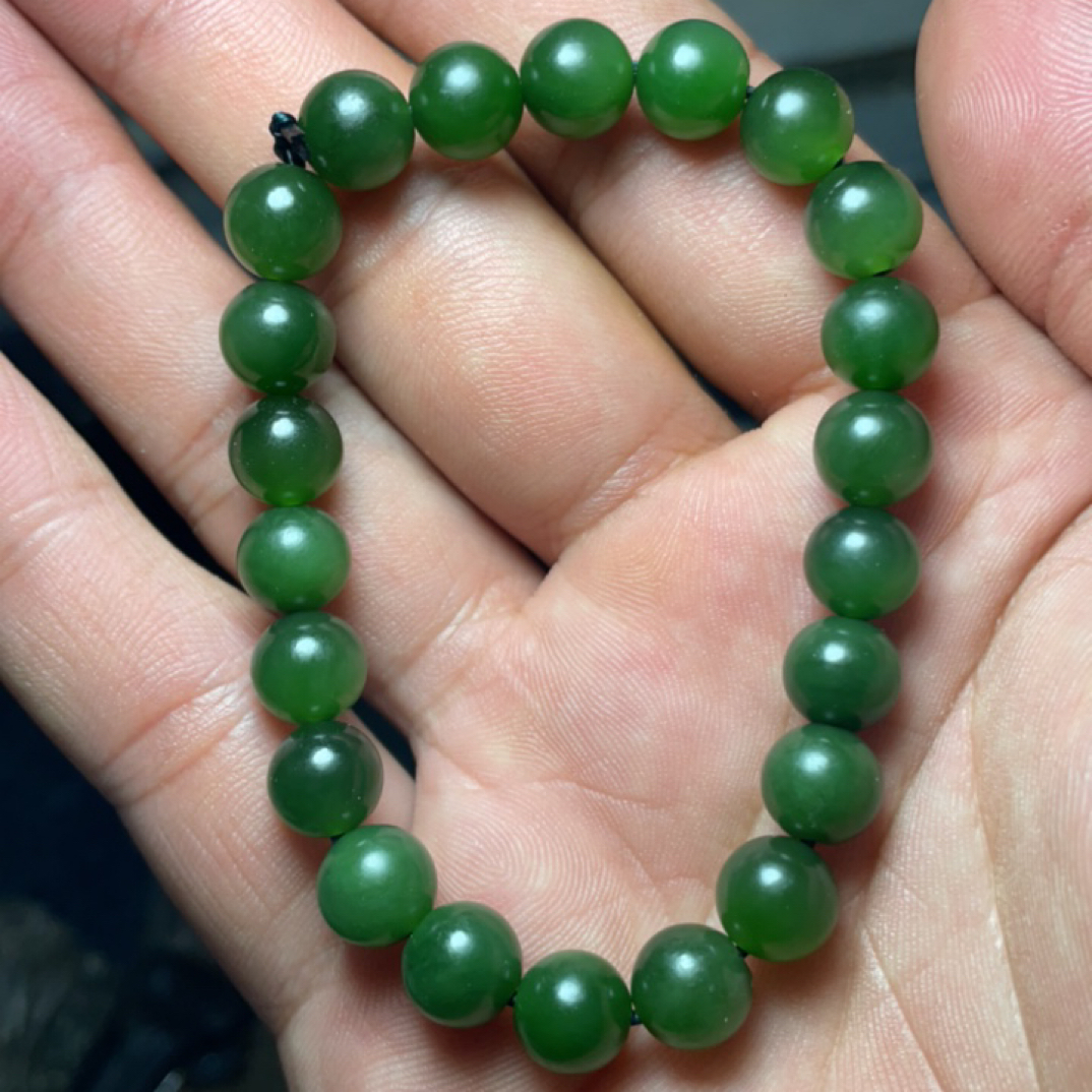 和田玉碧玉单圈手串
