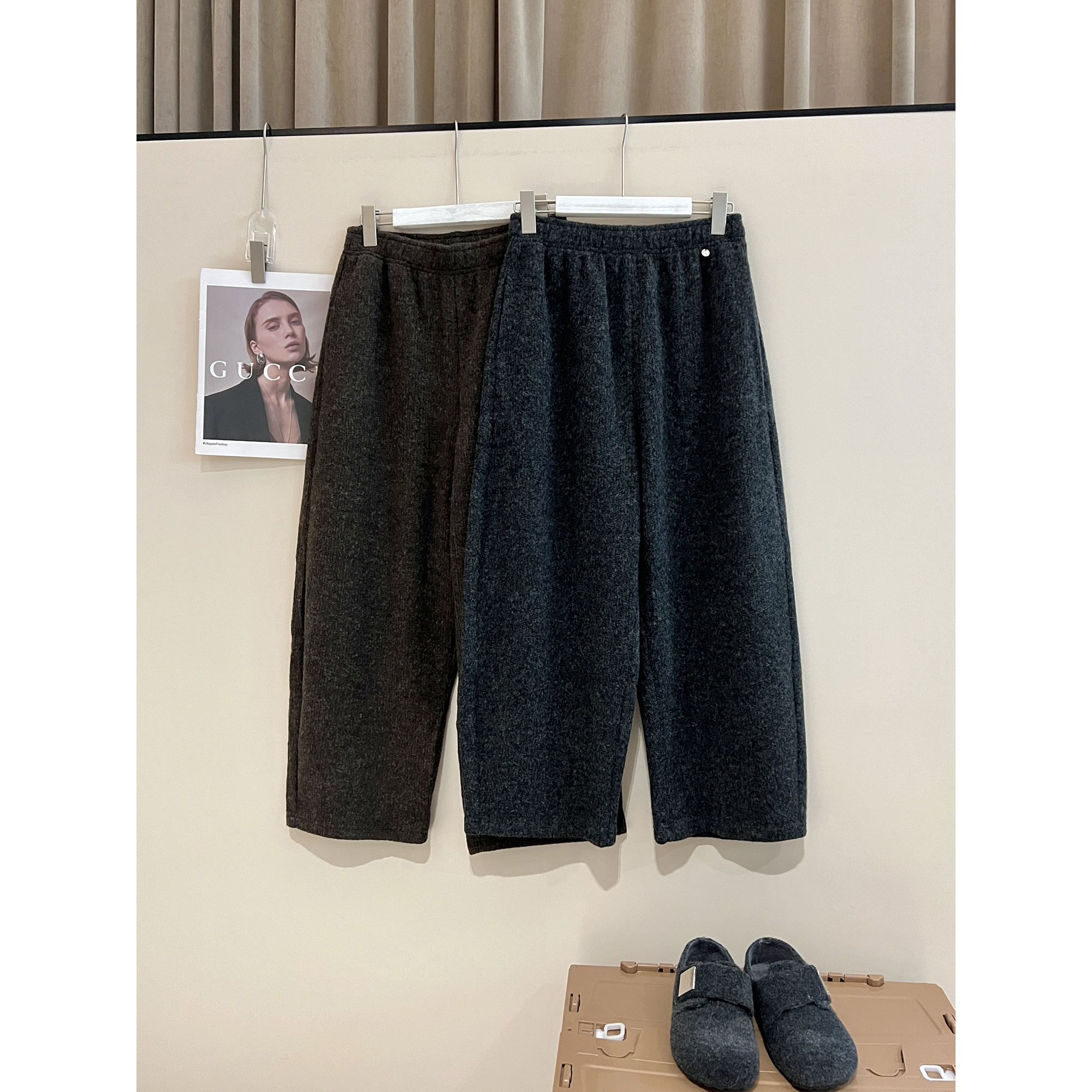 松紧腰九分毛呢裤0257075