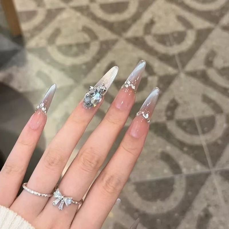 【雾松】手工穿戴甲新款高级感美甲爆款显白网红中长款美甲穿戴甲片