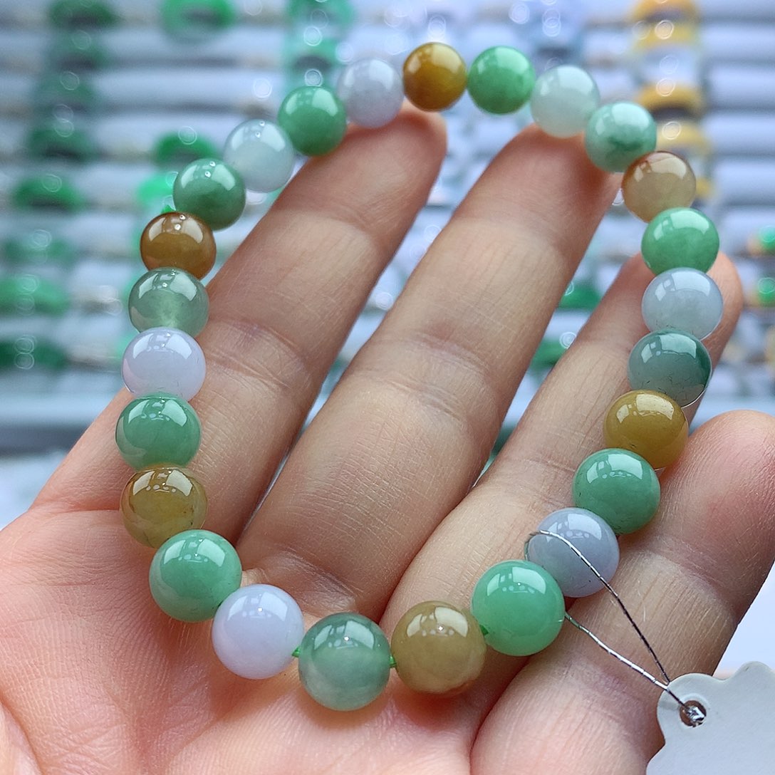 翡翠未镶嵌戒指爱**理手串