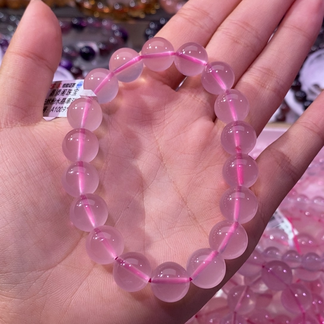 水晶手串未镶嵌马粉晶11+