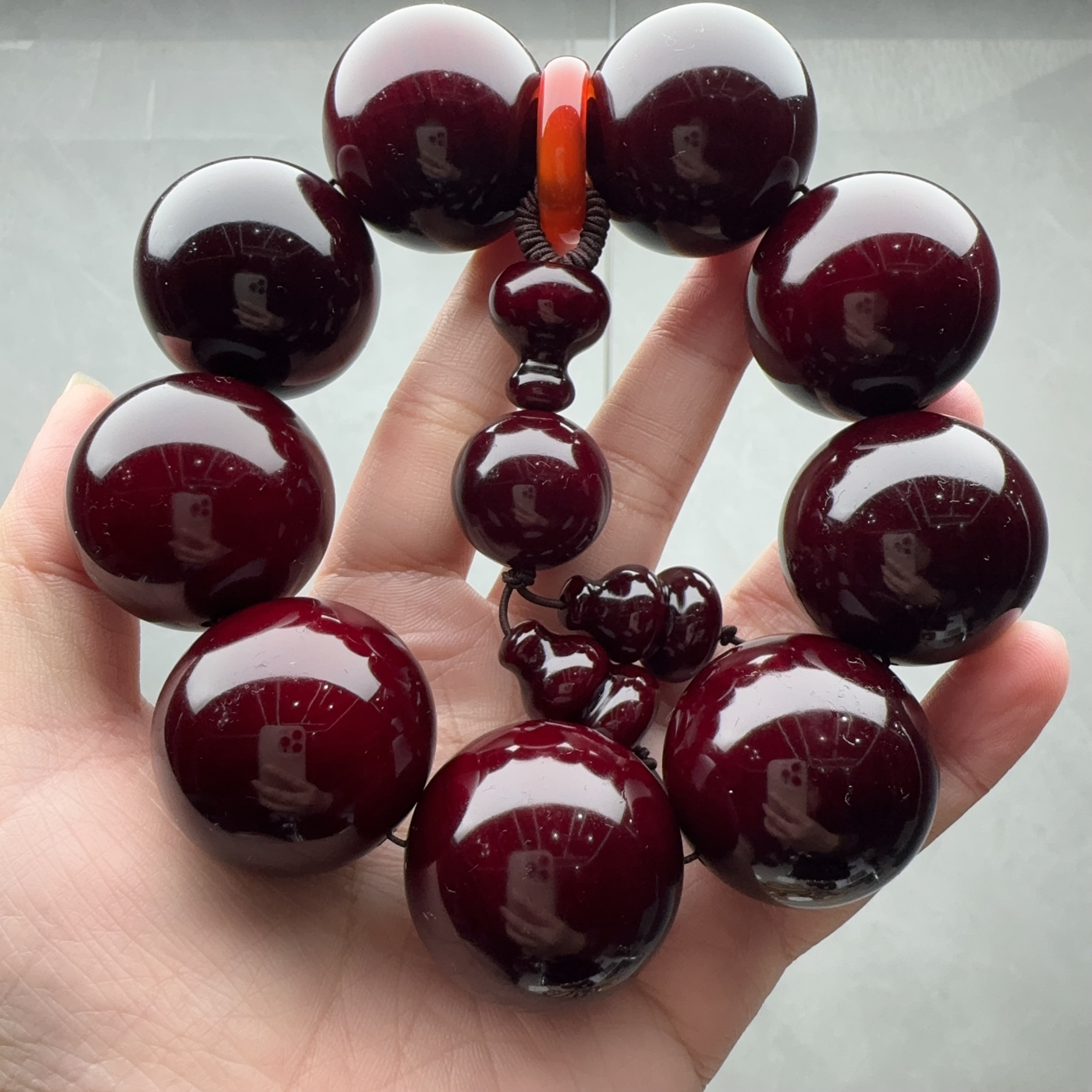 高透料血龙木手串3.0规格木制品手串+红木礼盒