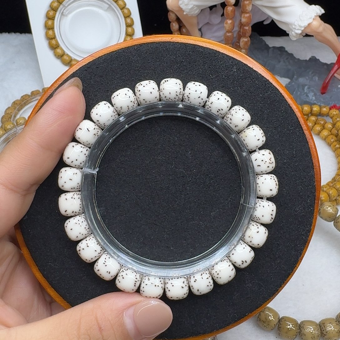 星月菩提手串原白原生态卡9正月双留白