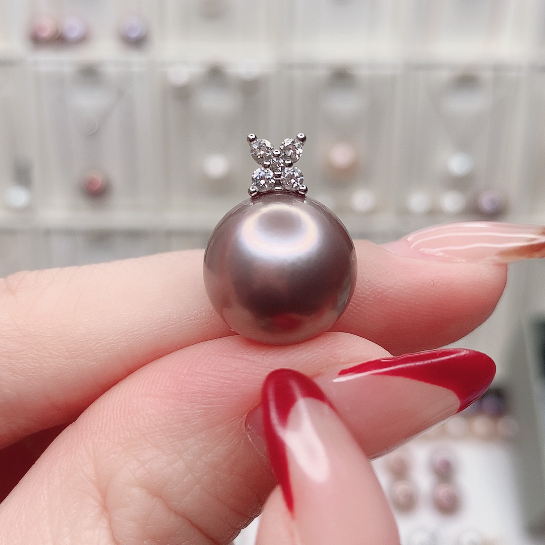 银S925镶嵌淡水珍珠吊坠(不含链)