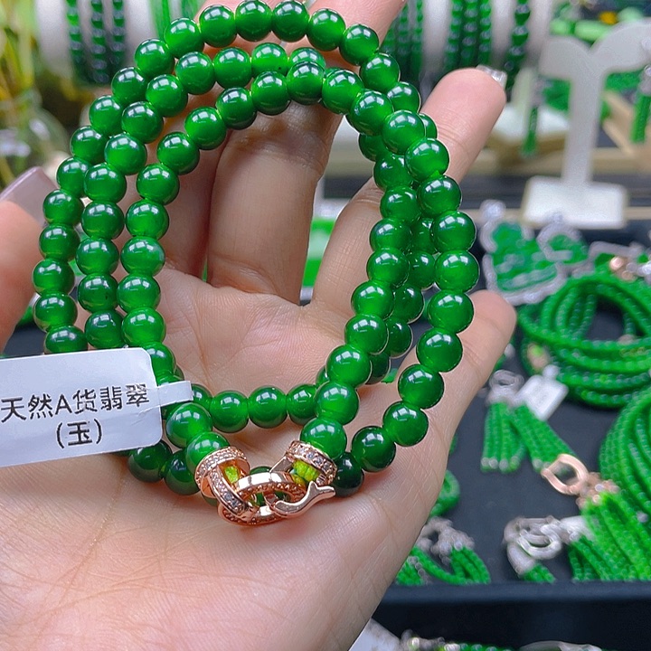 翡翠颈饰未镶嵌圆珠项链7