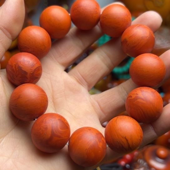 琥珀（花珀）手串未镶嵌蜜蜡