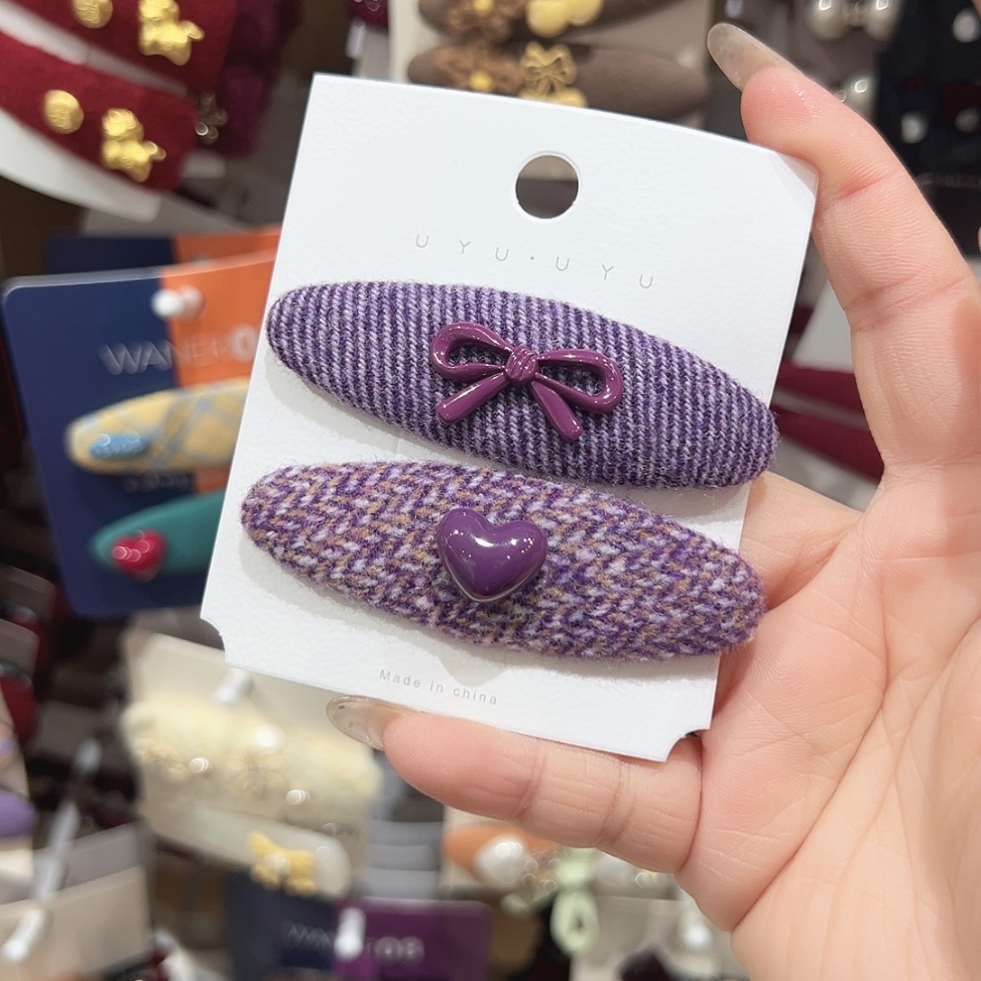 非金属紫色爱心蝴蝶结掰掰