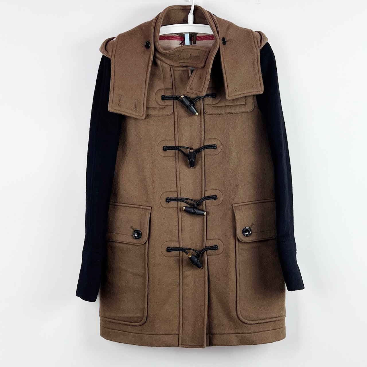 99新 BURBERRY/博柏利 M码 拼色牛角扣大衣 全新带吊 lm3242
