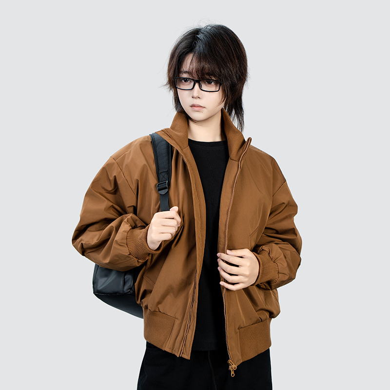 羽绒服冬季男女美式复古飞行员夹克外套潮牌男痞帅情侣25593