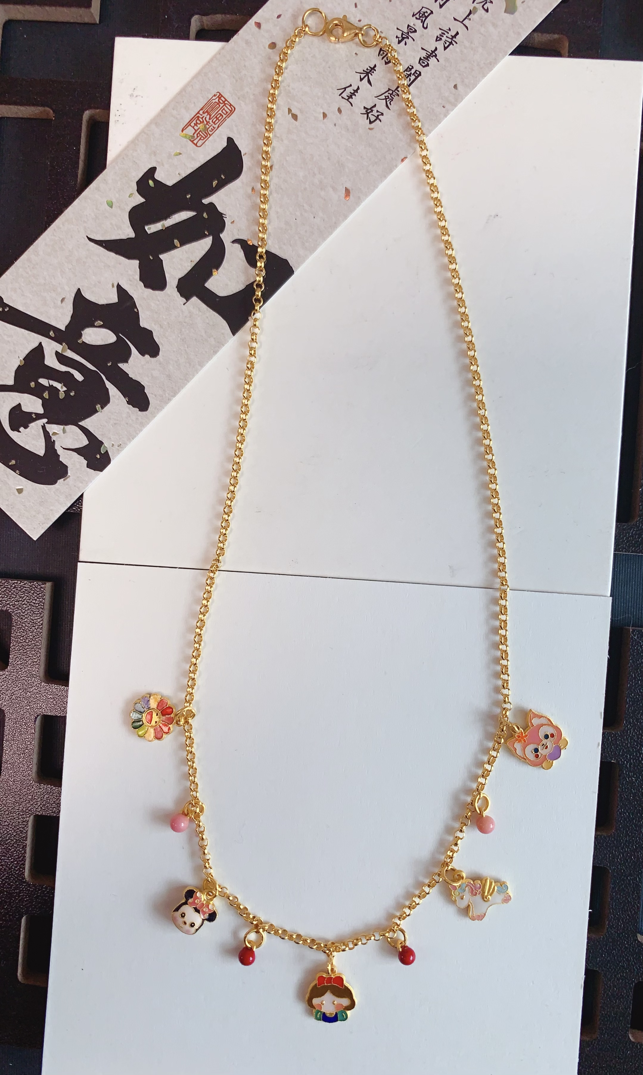 古韵金阁 足金项链 梁宸美景专拍 