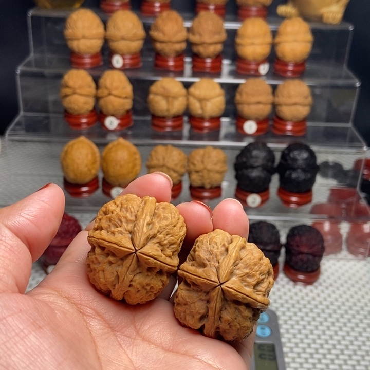 文玩核桃把件粗筋三棱13