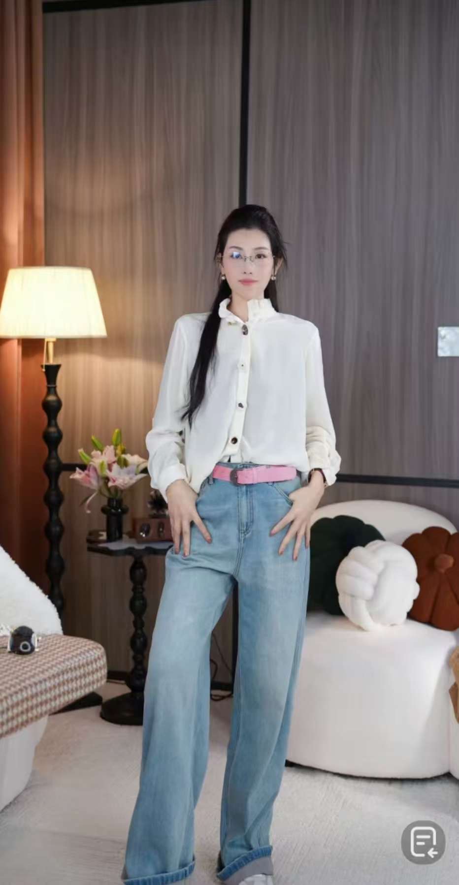 EN  设计师秋冬款直筒牛仔裤