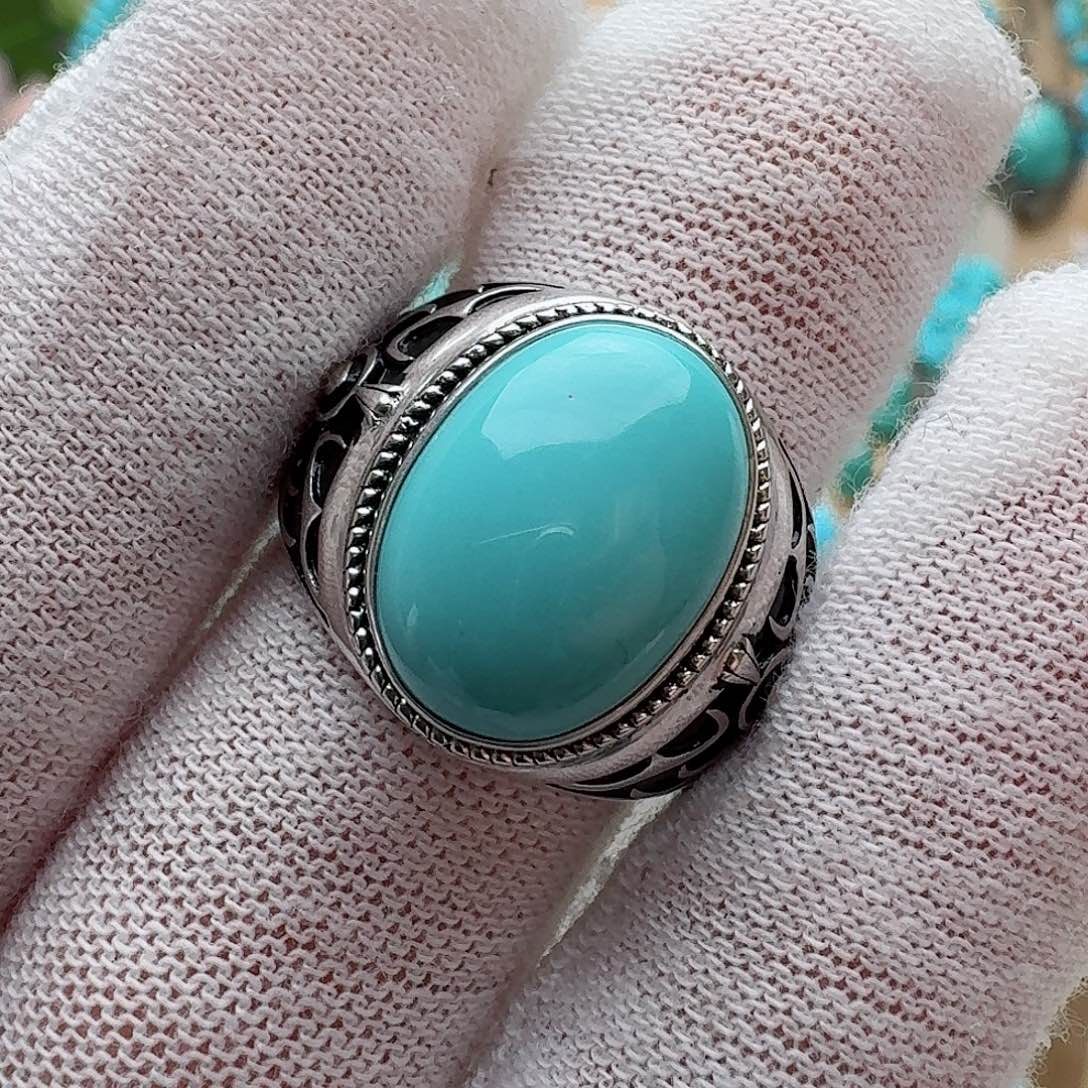 绿松石珠宝奇石银S925镶嵌