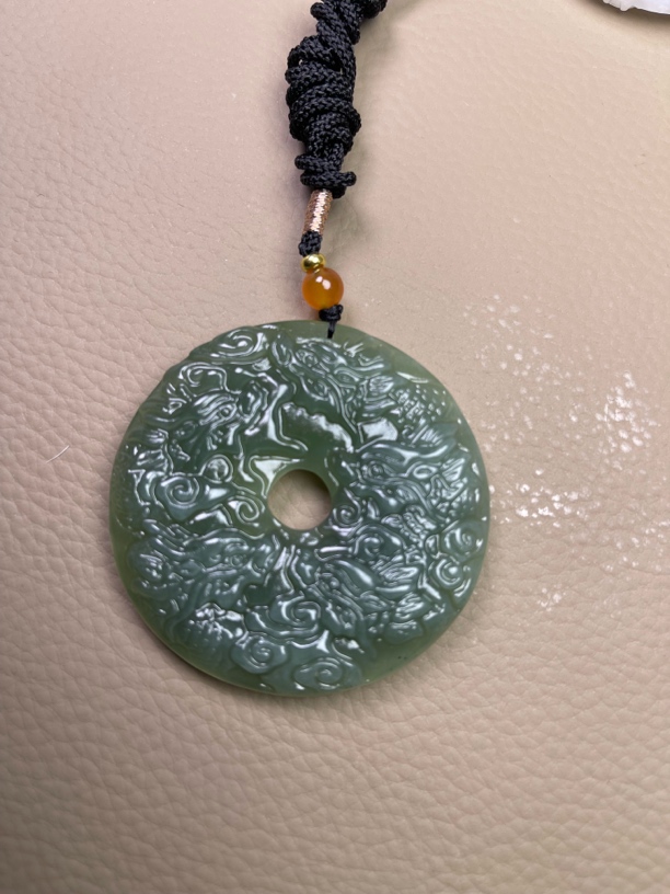 和田玉青海料九龙币