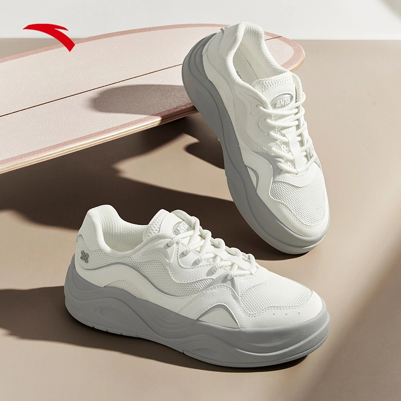 安踏海鞋丨尤莱特百搭潮流板鞋增高网面透气休闲鞋912428011-OP