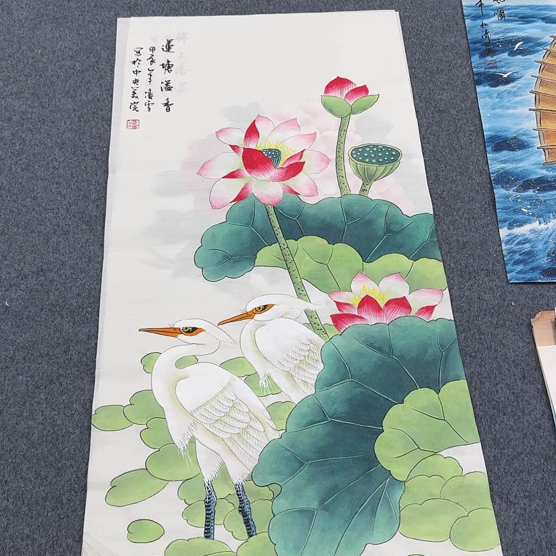 国画尺寸50X100手绘作品 