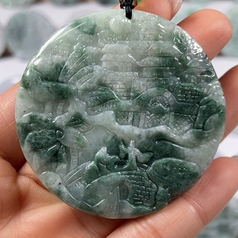 翡翠颈饰未镶嵌山水福利