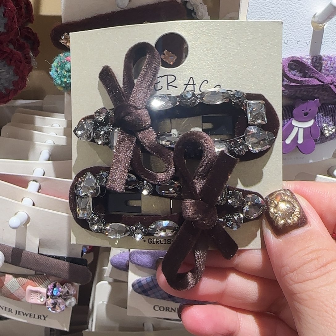 非金属咖色满钻掰掰