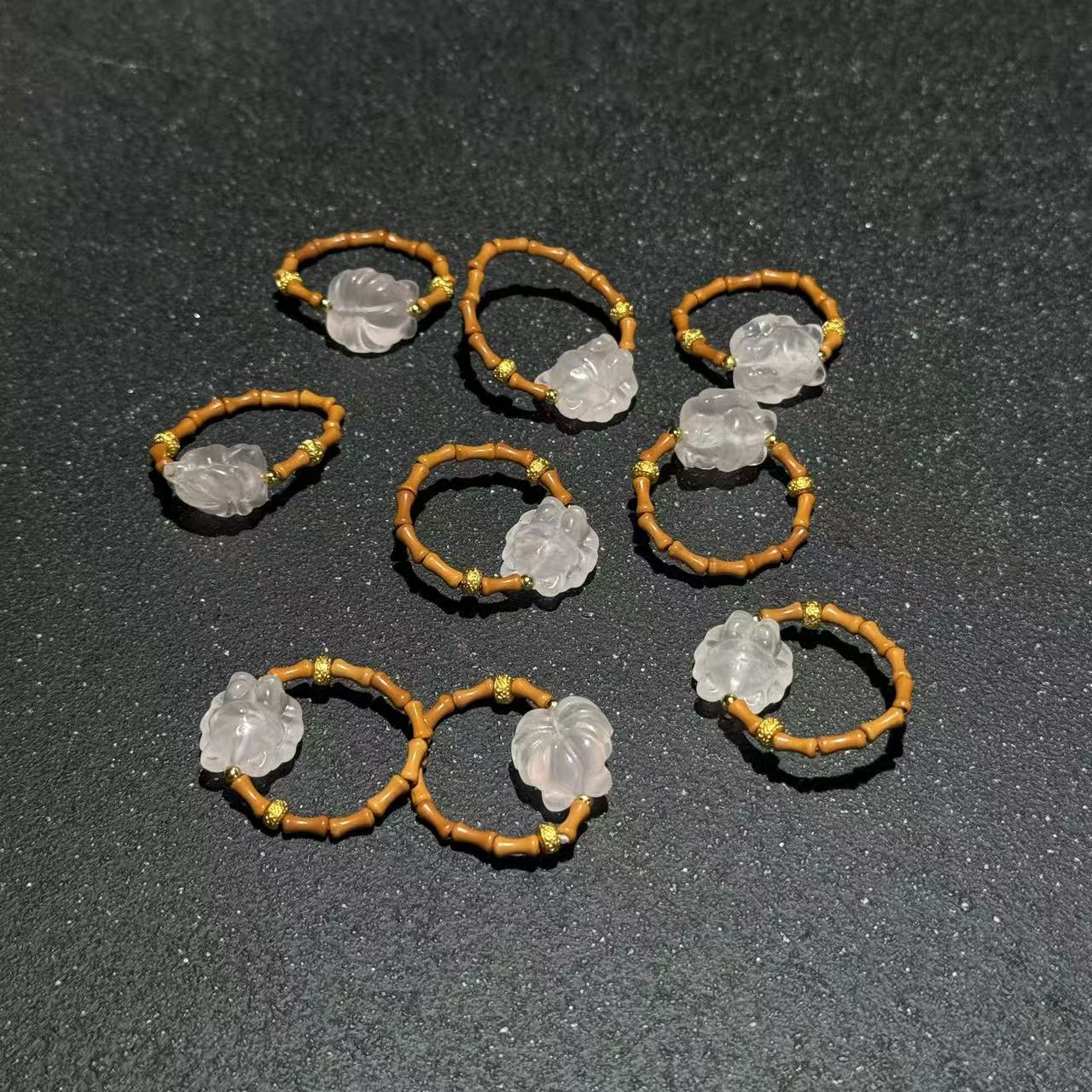 【祁恩水晶】粉水晶DIY戒指DS101403-多样性发其一