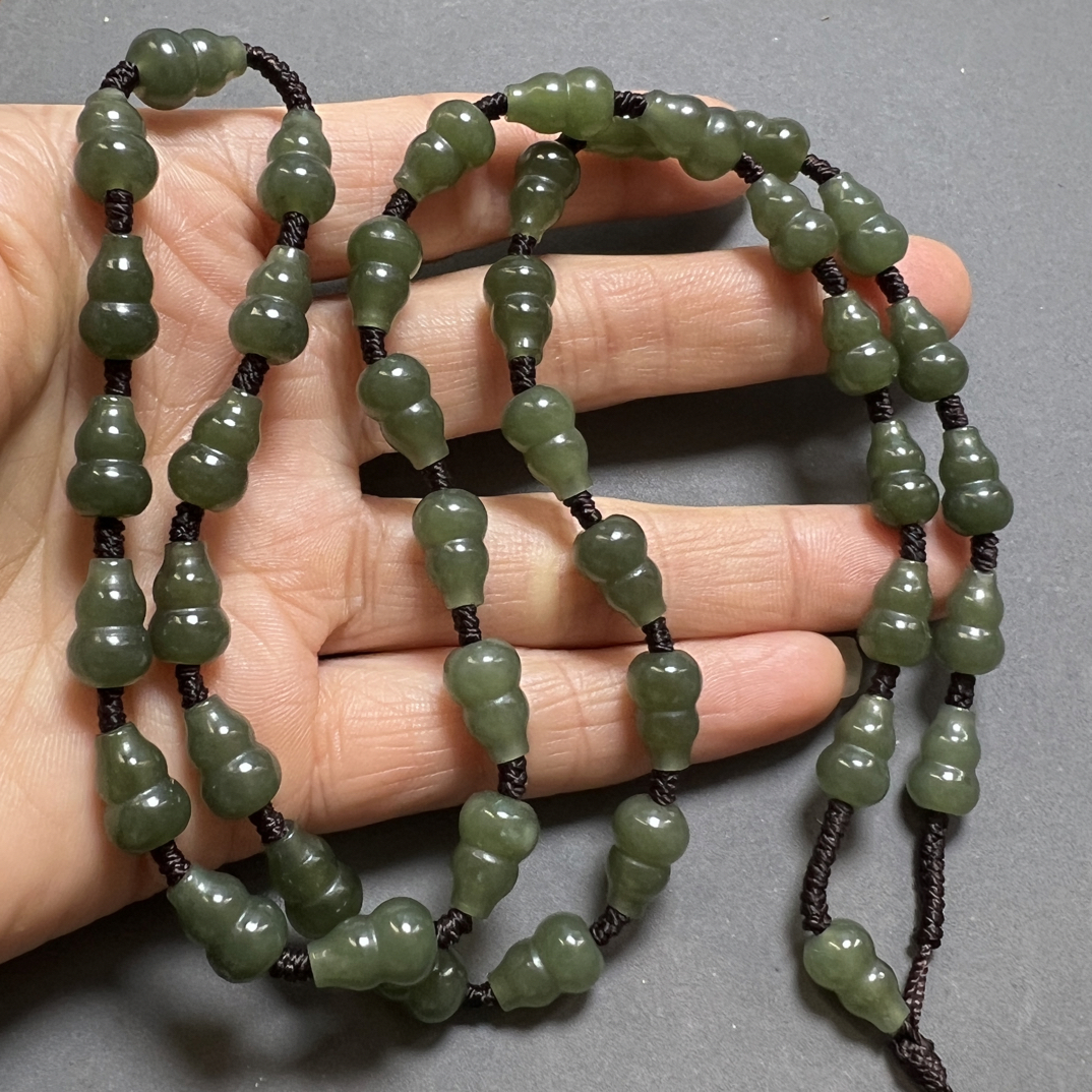 天然和田玉湖水葫芦链 卡7左右 加长68左右